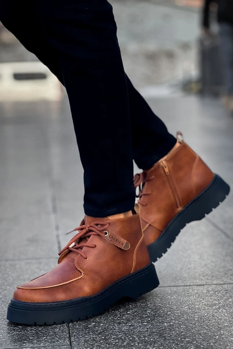 Mens Boots - Tan Black - 213