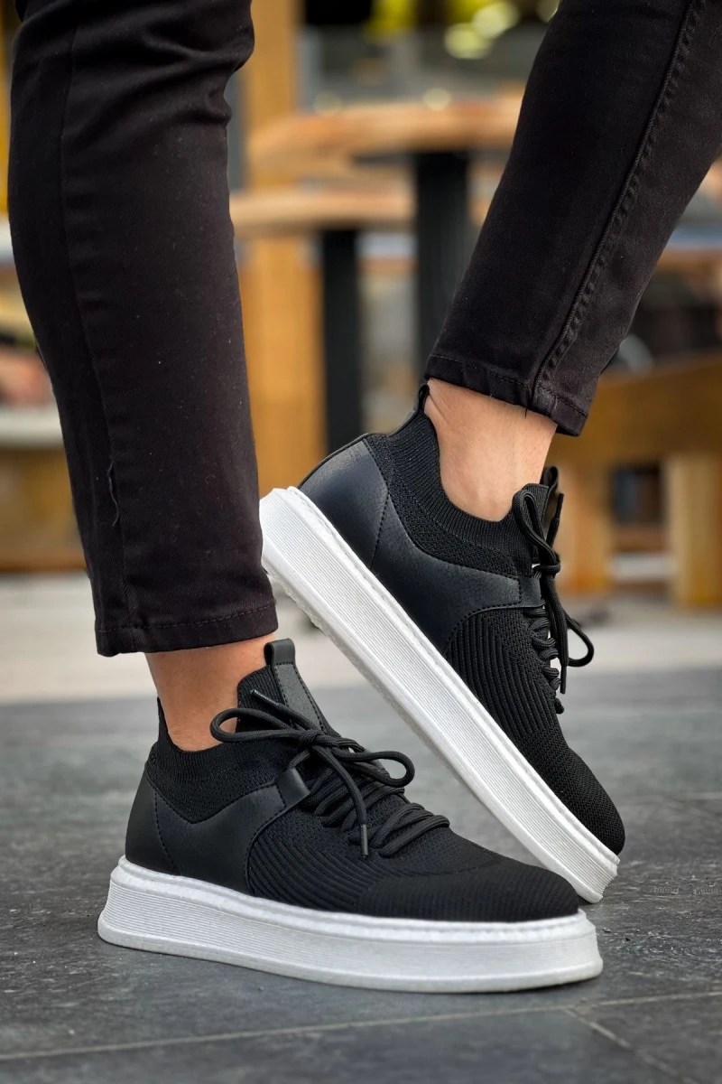Mens Sneakers - Black White - 2408