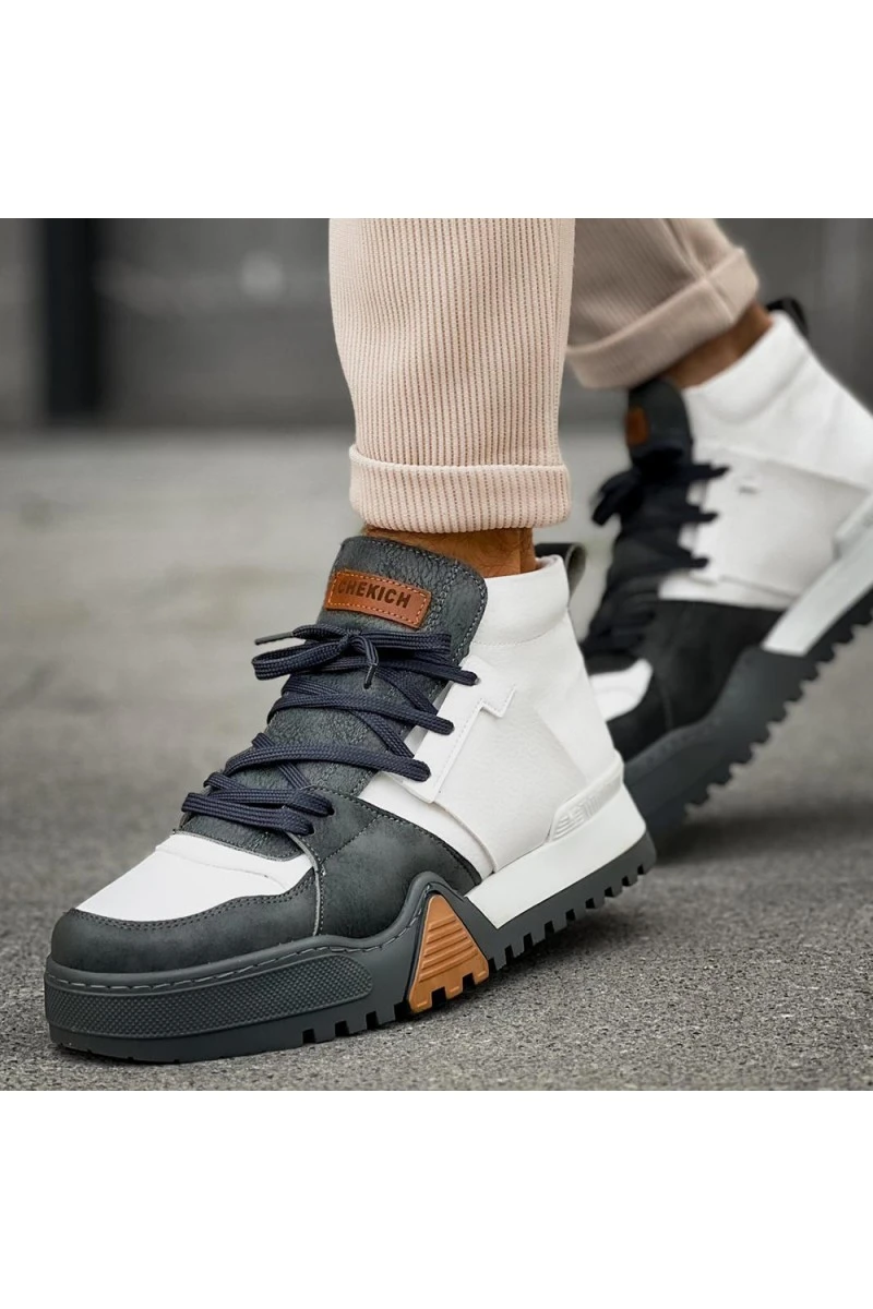 Mens Boots - White Anthracite - 057