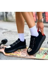 Womens Sneakers - Black Suede - 251