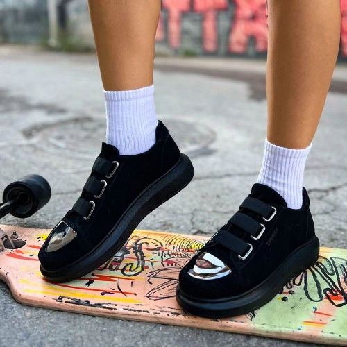 Womens Sneakers - Black Suede - 251