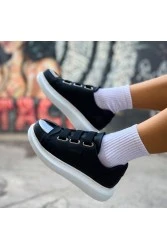 Womens Sneakers - Black White - 251