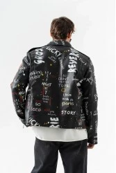 Men's Biker Jacket - Black - 8149