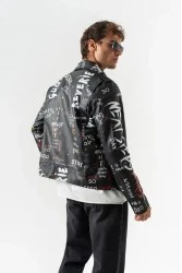 Men's Biker Jacket - Black - 8149