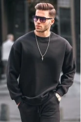 Mens Sweatshirt - Black - 6048