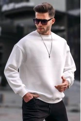 Mens Sweatshirt - Ecru - 6048