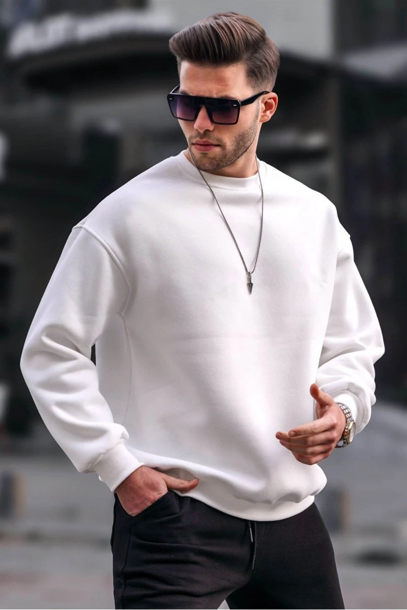 Mens Sweatshirt - Ecru - 6048