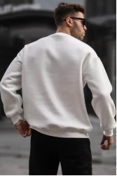 Mens Sweatshirt - Ecru - 6048