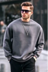 Mens Sweatshirt - Gray - 6048