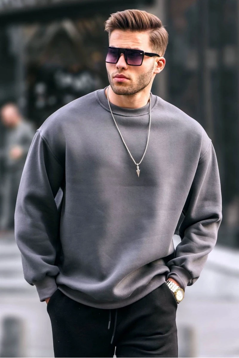 Mens Sweatshirt - Gray - 6048
