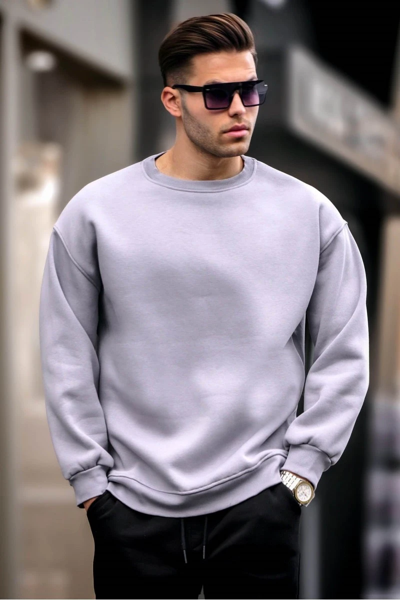 Mens Sweatshirt - Gray - 6048 - 2