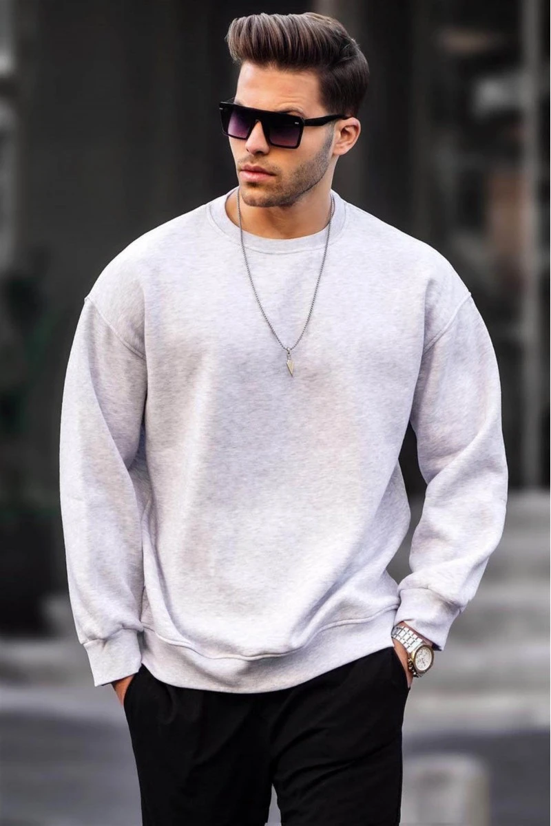 Mens Sweatshirt - Gray - 6048 - 3