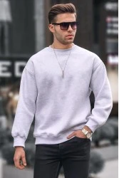 Mens Sweatshirt - Gray - 6048 - 3