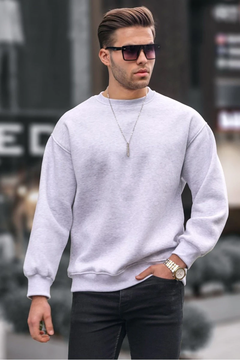 Mens Sweatshirt - Gray - 6048 - 3