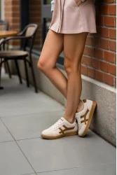 Womens Sneakers - Beige Tan - Ruby