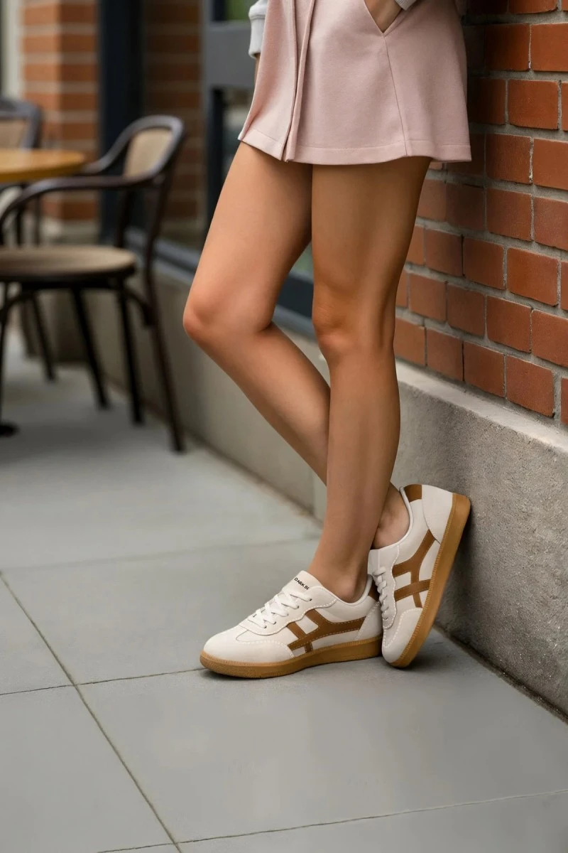 Womens Sneakers - Beige Tan - Ruby