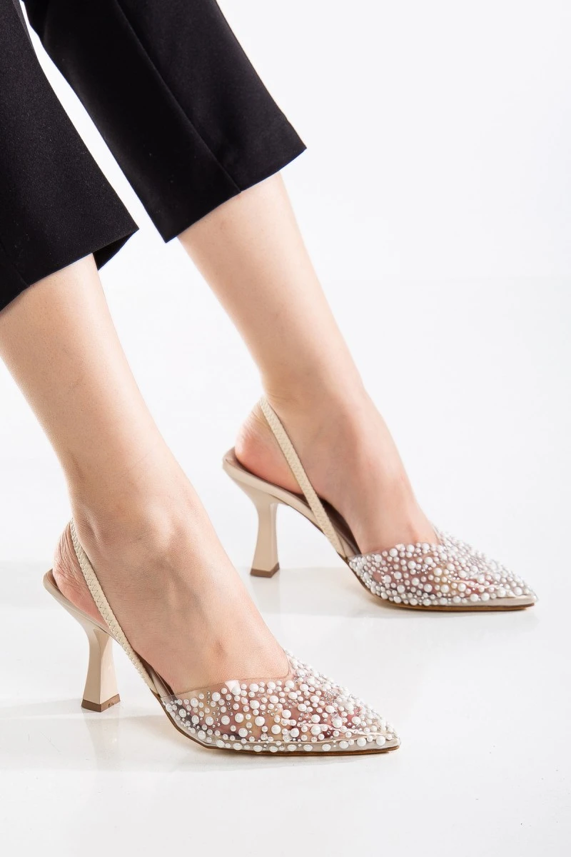 Mid Heel Shoes - Poppy - Beige