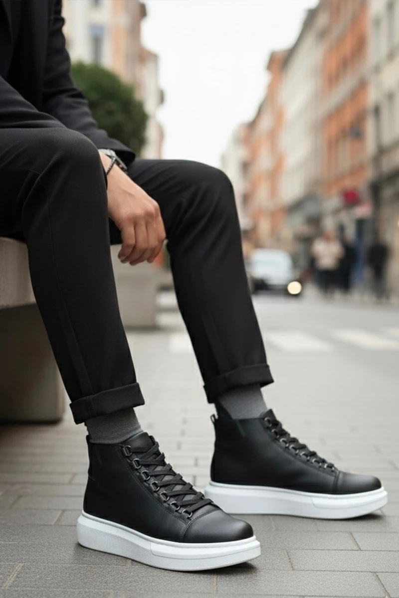 Men’s Boots - Black White - 0713