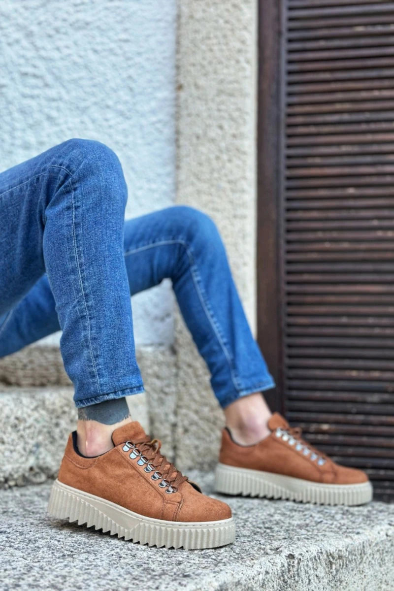 Mens Sneakers - Tan Suede - 505