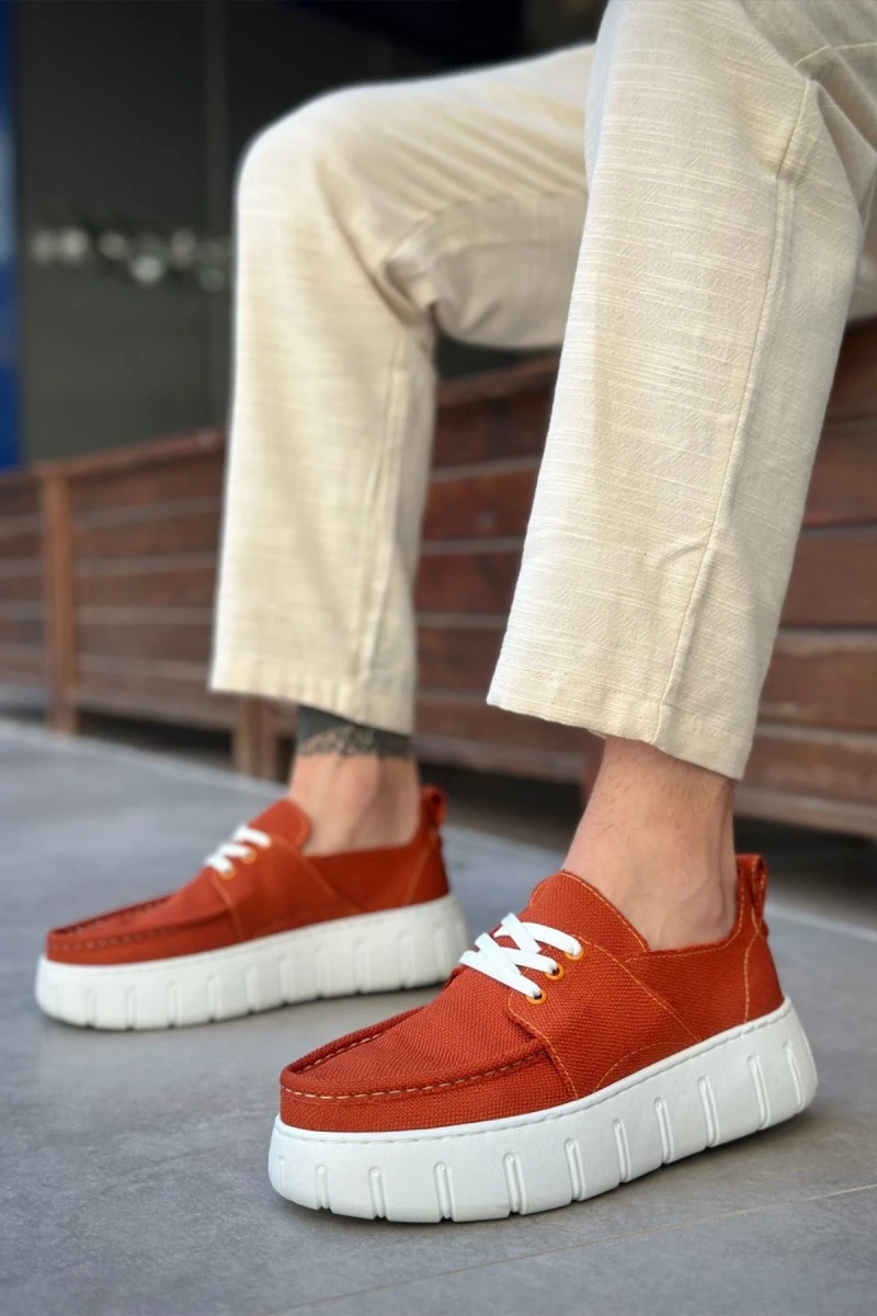 Mens Casual Shoes - Orange - 676