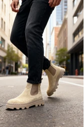Men’s Boots - Beige Suede - 113