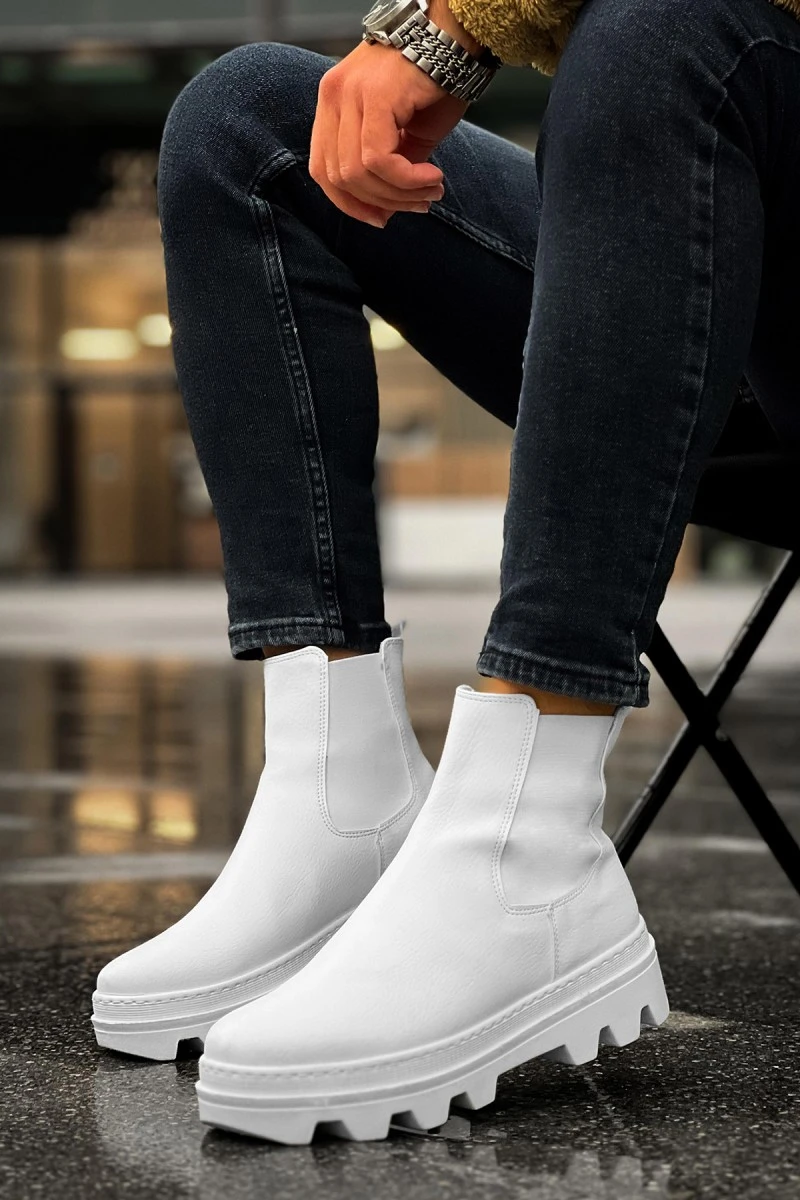 Mens Boots - White - 113 Mens Boots - White - 113