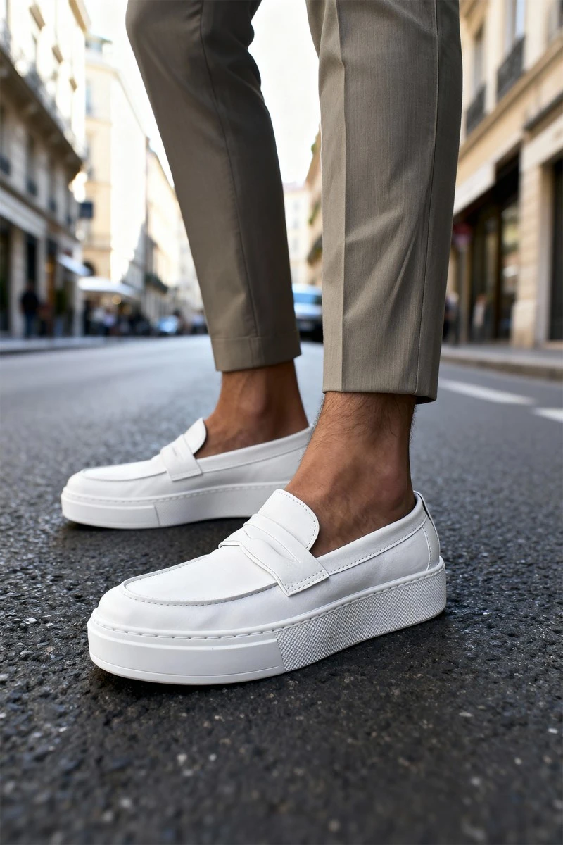Mens Loafer - White - 400