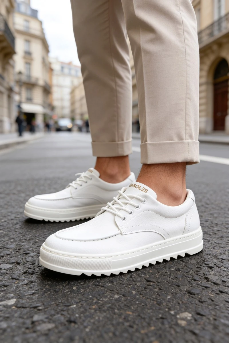 Mens Casual Shoes - White - T12