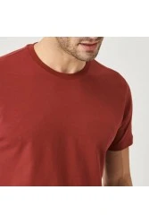 Mens T-shirt - Claret Red - 001