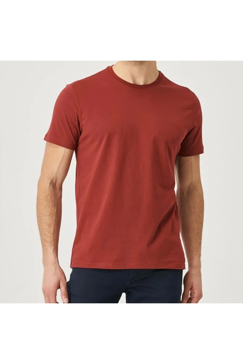 Mens T-shirt - Claret Red - 001