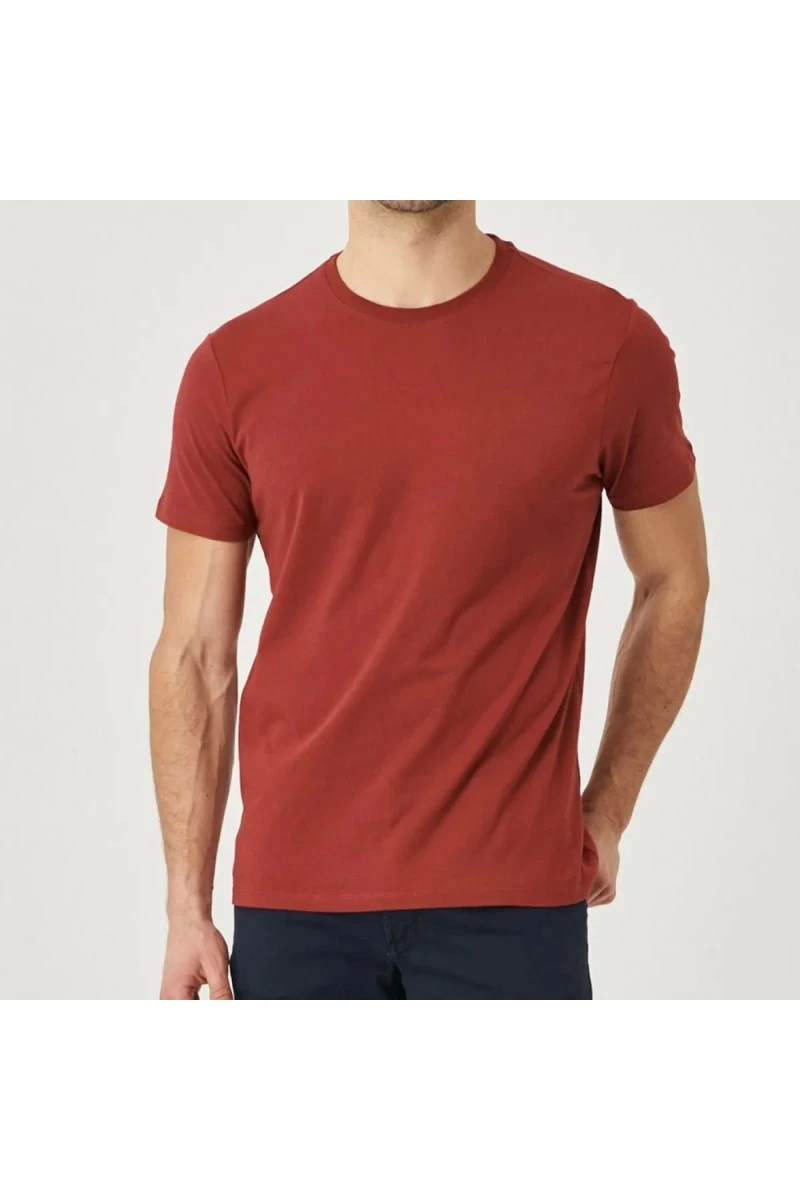 Mens T-shirt - Claret Red - 001