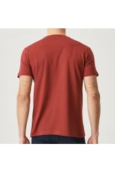 Mens T-shirt - Claret Red - 001
