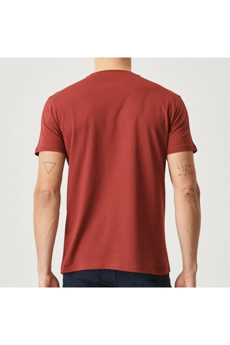 Mens T-shirt - Claret Red - 001