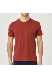 Mens T-shirt - Claret Red - 001