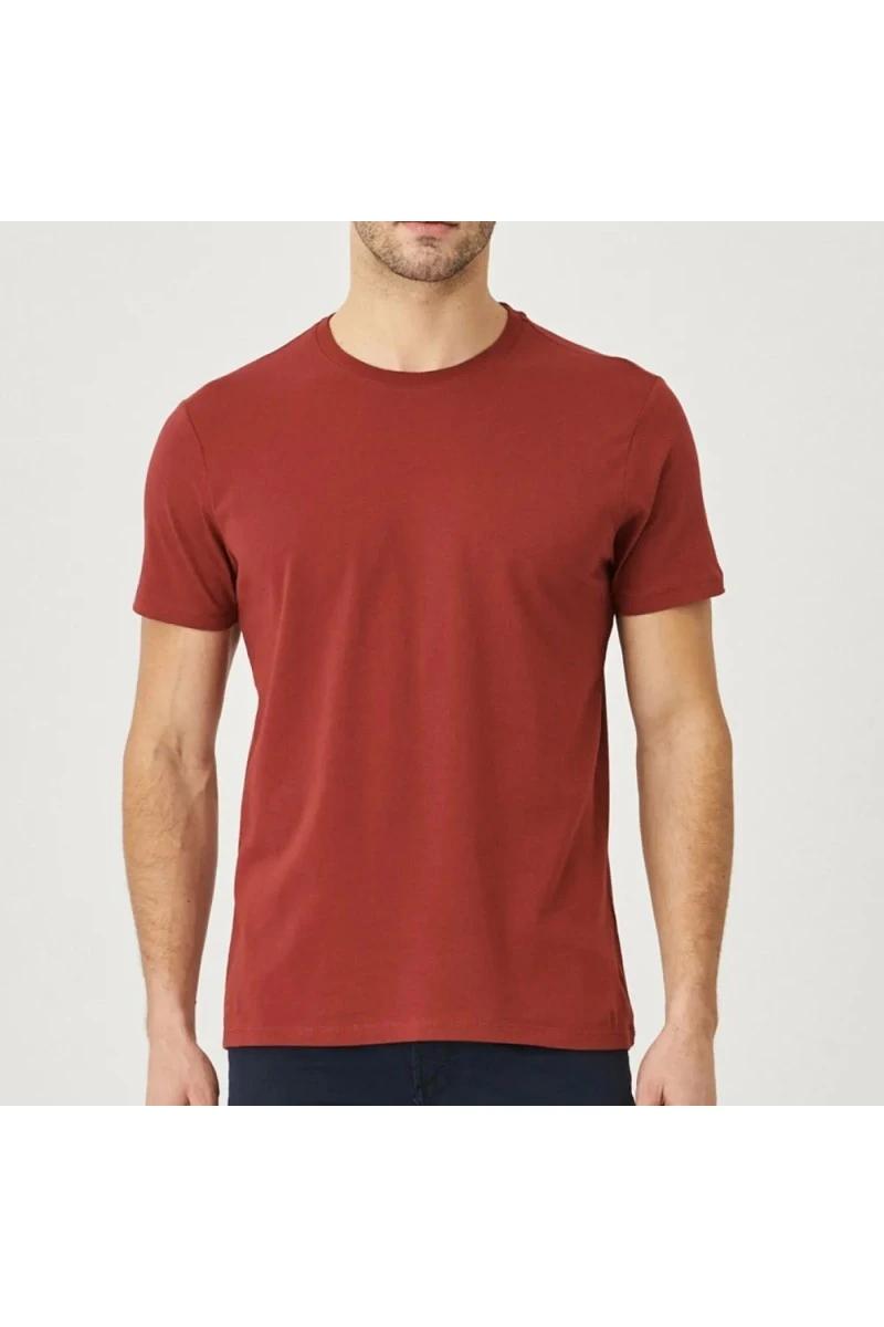 Mens T-shirt - Claret Red - 001