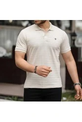Mens Polo T-shirt - Beige - 002