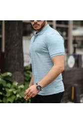 Mens Polo T-shirt - Blue - 002