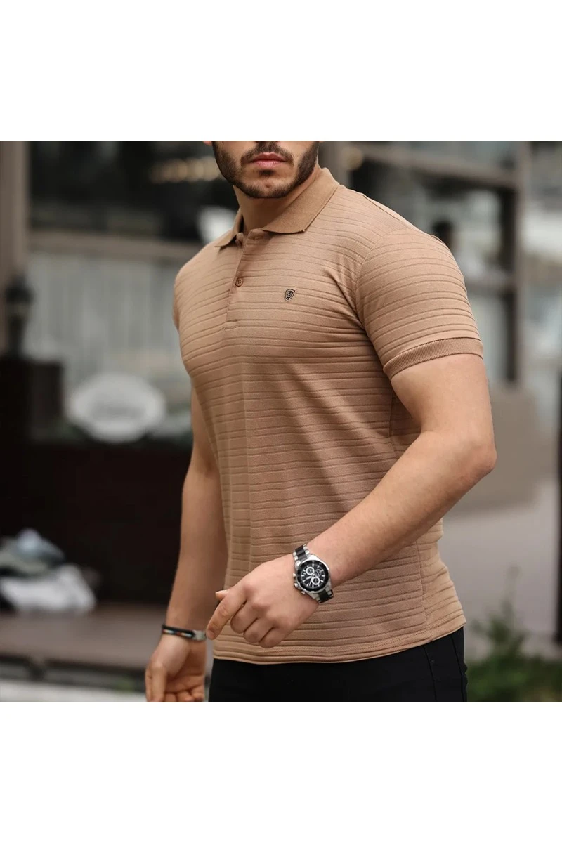 Mens Polo T-shirt - Caramel - 002