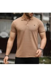 Mens Polo T-shirt - Caramel - 002