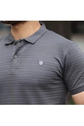 Mens Polo T-shirt - Dark Gray - 002