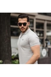 Mens Polo T-shirt - Gray - 002