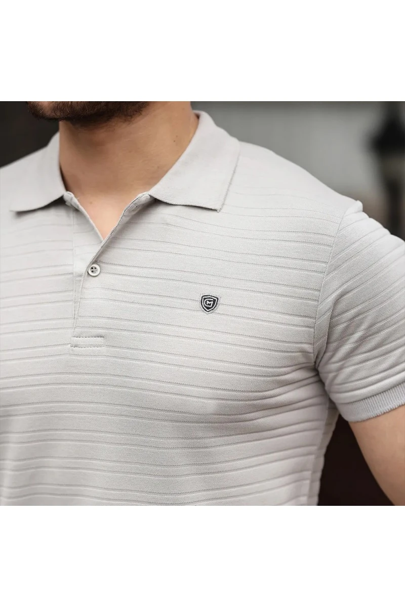 Mens Polo T-shirt - Gray - 002