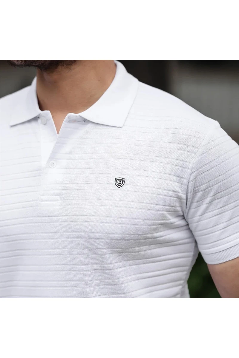 Mens Polo T-shirt - White - 002