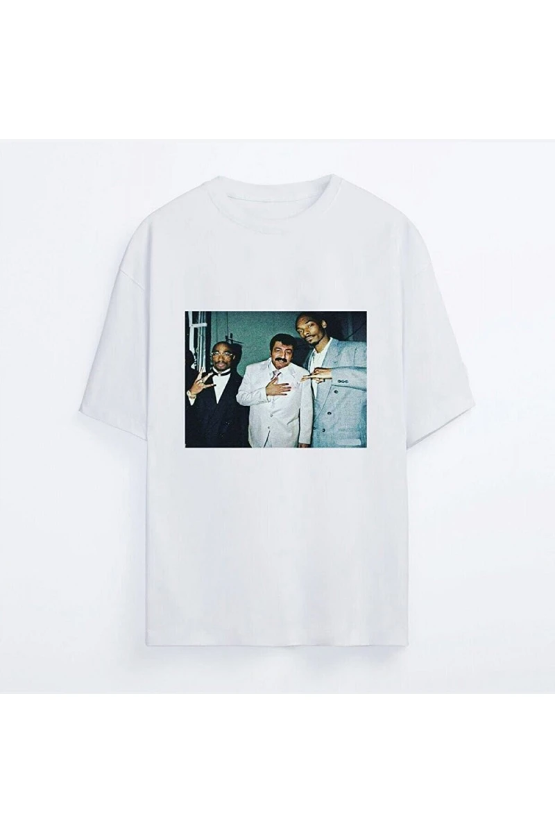 Unisex  Oversized T-shirt  - White - Müslüm FT 2pac