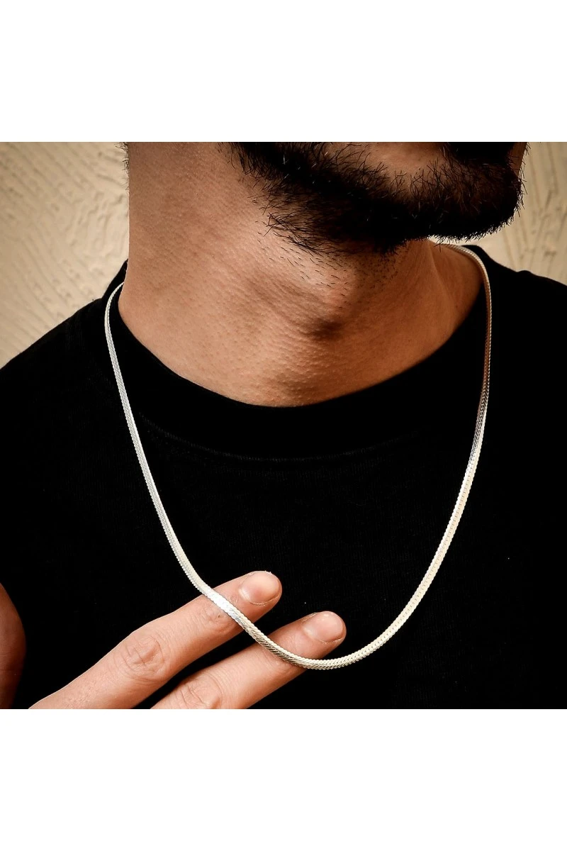 Mens Necklace - Silver - 1205