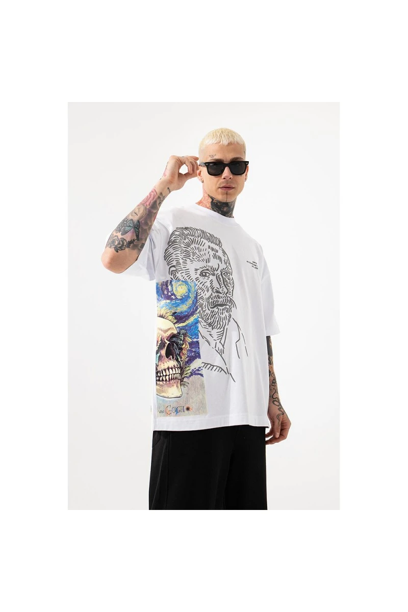 Unisex Oversized T-shirt - White - VAN GOGH