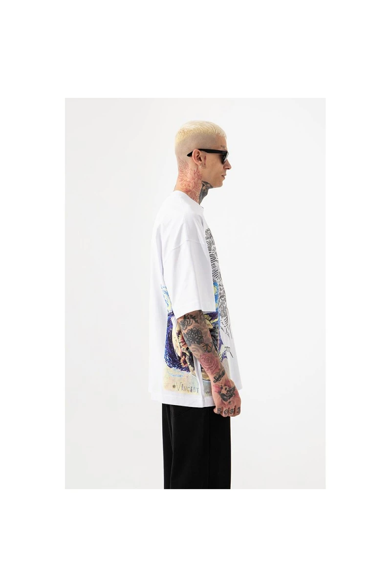 Unisex Oversized T-shirt - White - VAN GOGH