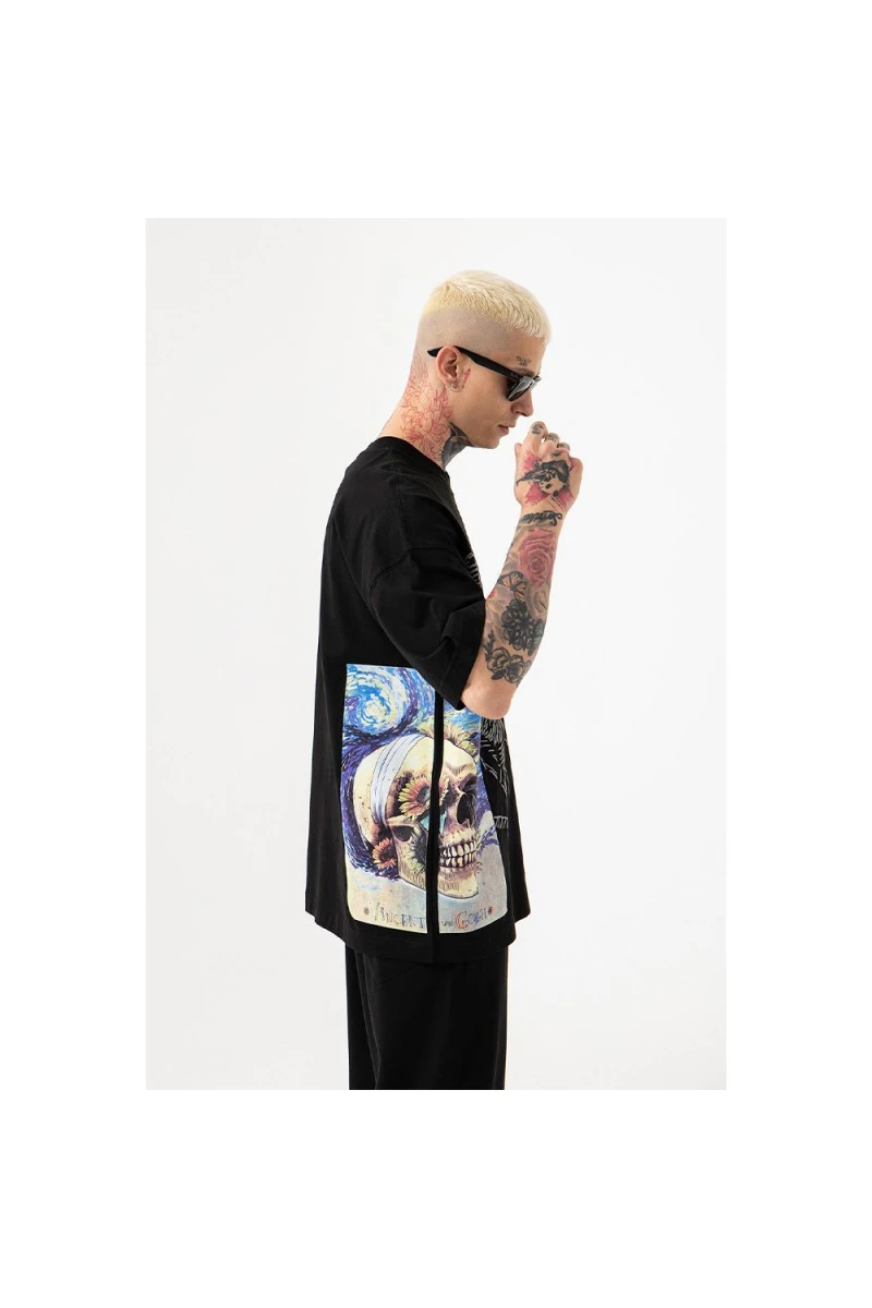 Unisex Oversized T-shirt  - Black - VAN GOGH