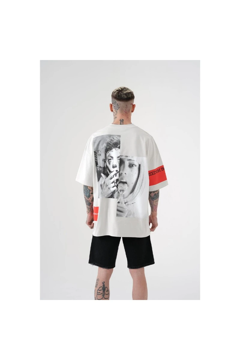 Unisex Oversized T-shirt  - Gray - 2