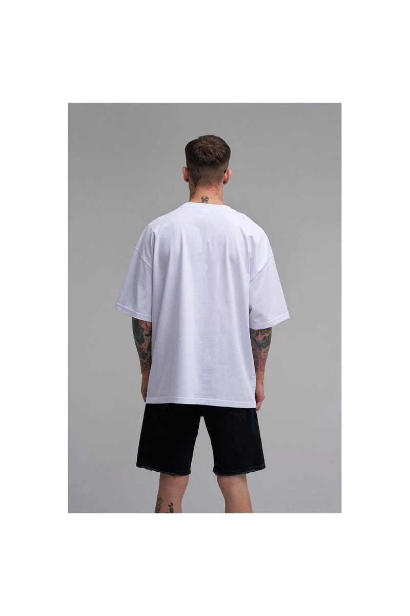 Unisex Oversized T-shirt - White - Rose